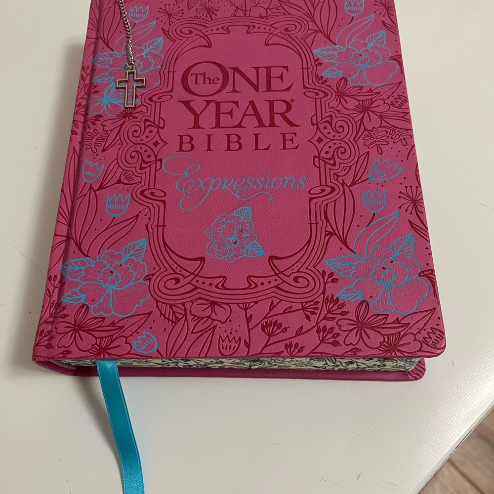 Pink Floral One Year Bible